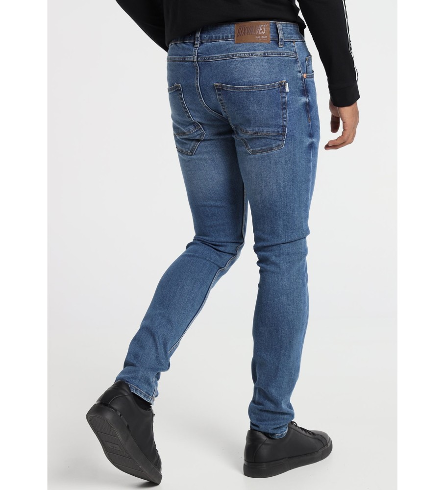 Calça jeans Six Valves, tamanho médio, azul | Corte slim