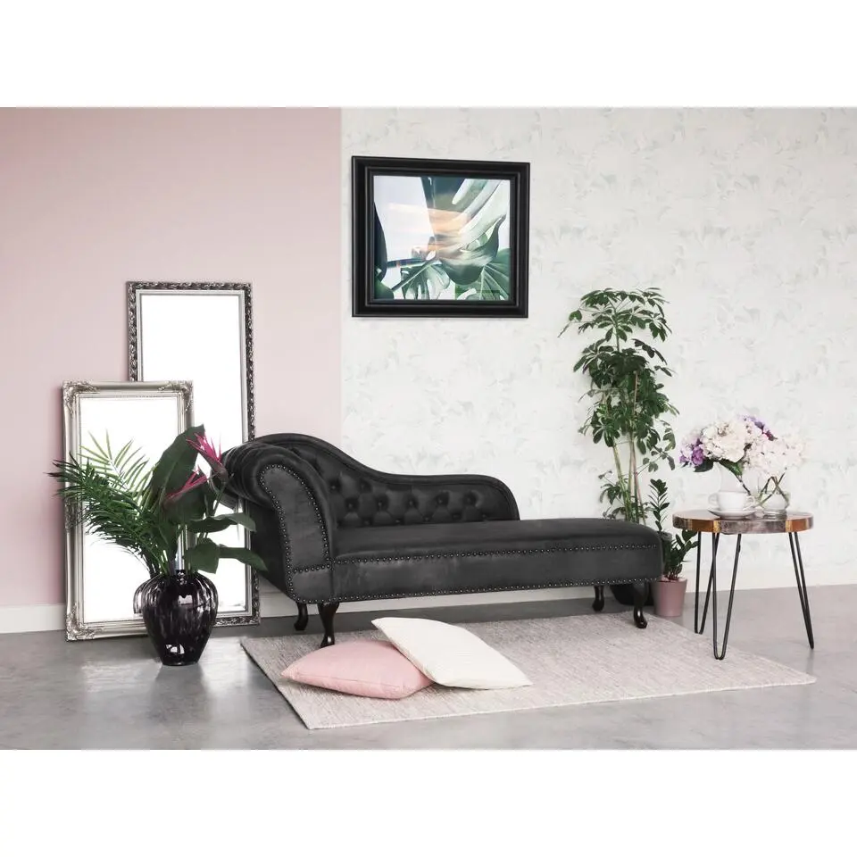 NIMES - Chaise longue - Grijs - Linkerzijde - Kunstleer