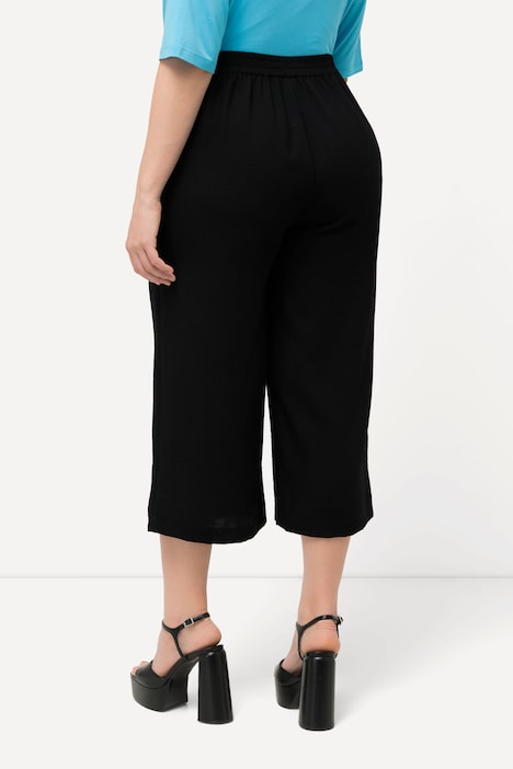 Culotte, wadenlang, weites Bein, Elastikbund