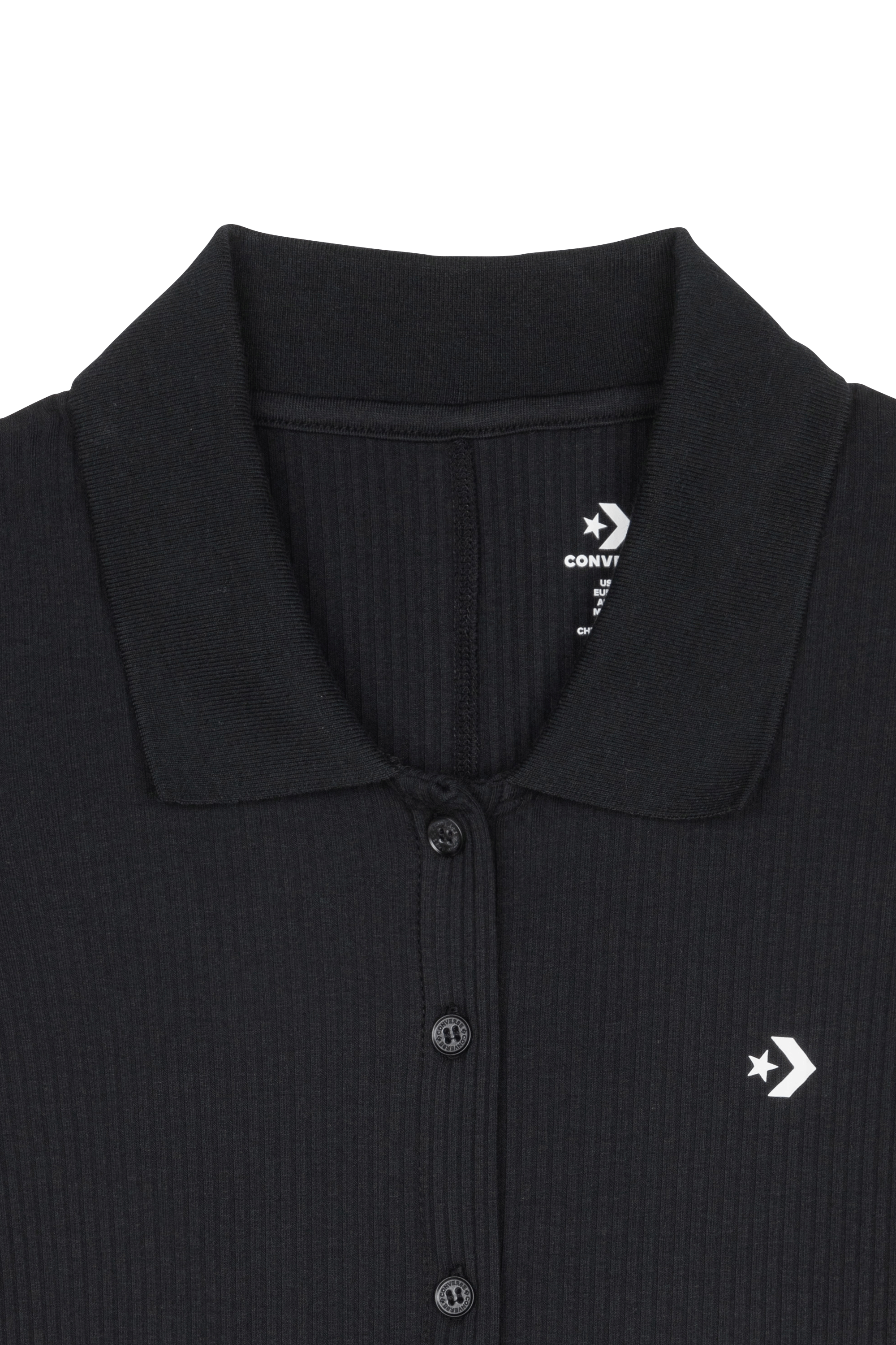 CONVERSE polo SLIM BUTTON UP Noir