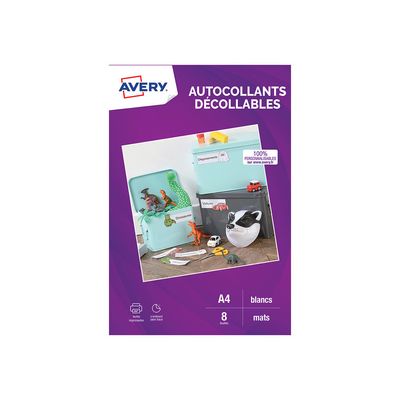 Avery - Autocollants kraft - 8 feuilles A4