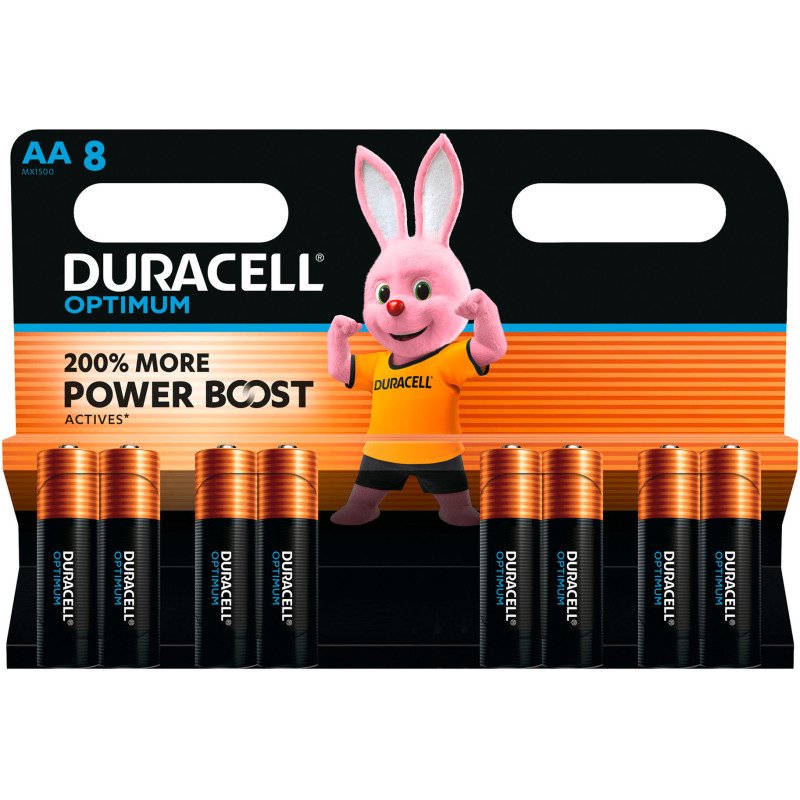 Duracell Optimum - Pack de 8 piles Alcalines AA/LR06 - 1,5V