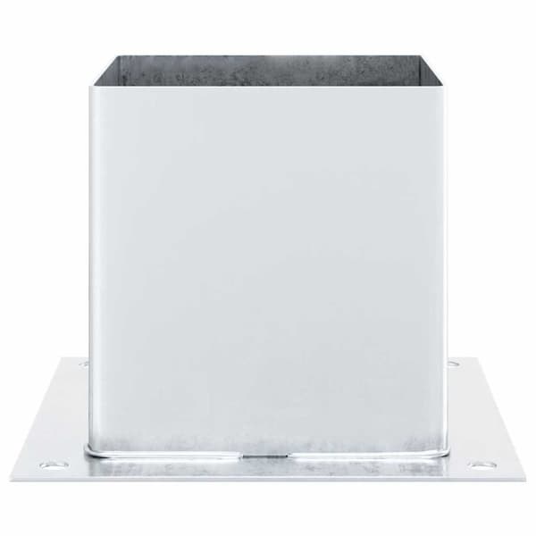 vidaXL Stolpebunner firkantet 12 stk sølv 141x141 mm galvanisert stål