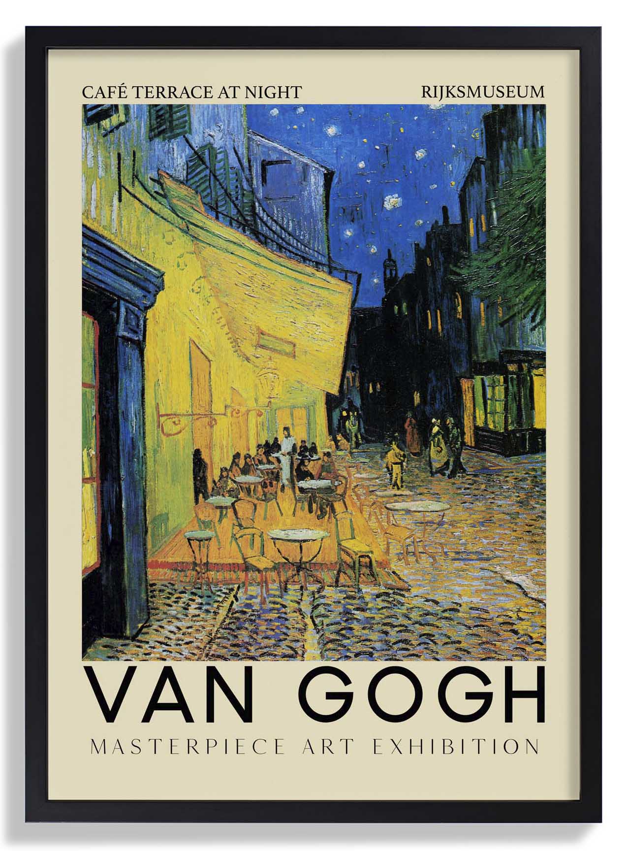 Caféterrasse bei Nacht Kunstausstellung von Van Gogh