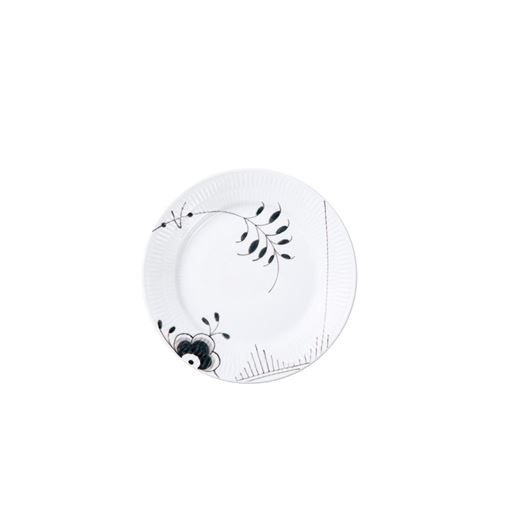 Royal Copenhagen Sort Mega Riflet Desserttallerken, Mønster 2, Ø19 cm