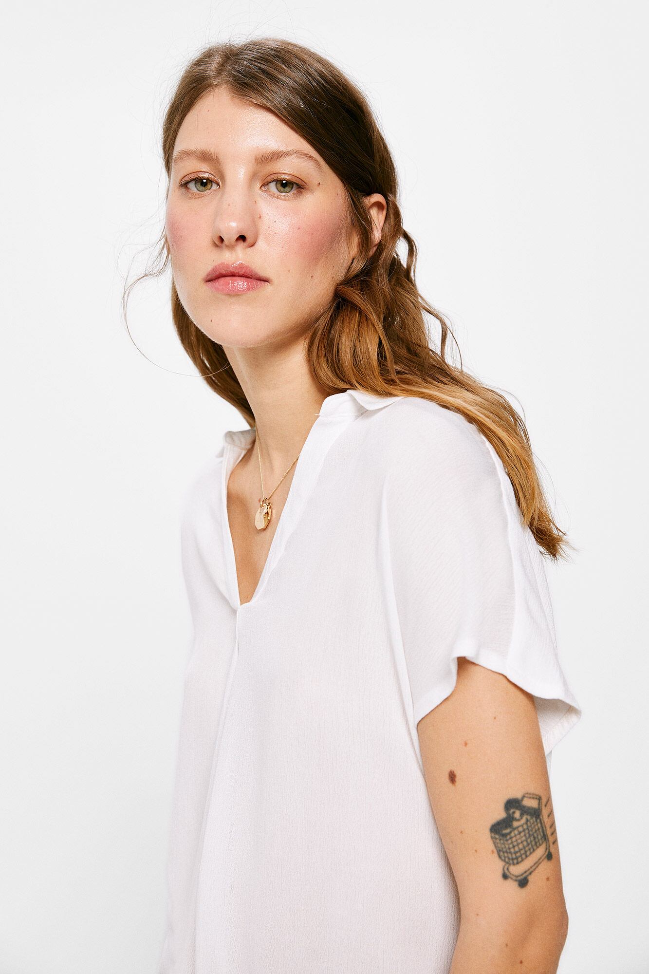 Blusa camiseta estampada - amarela