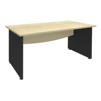 Bureau droit DUAL - L160 - Pieds Anthracite - plateau imitation Erable