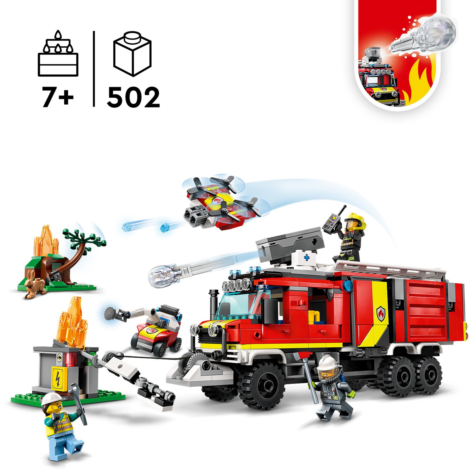 LEGO Konstruktionsspielzeug City Einsatzleitwagen der Feuerwehr