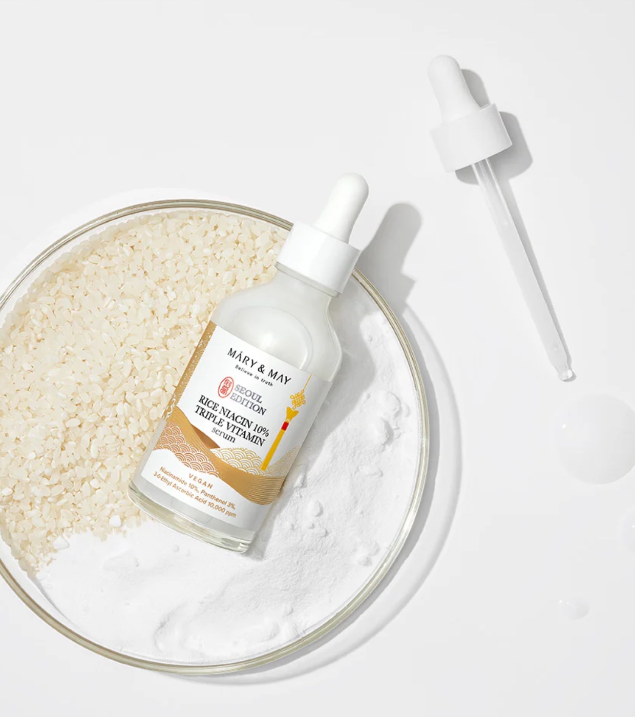 Mary & May - Sérum facial iluminador Rice niacin 10% Triple Vitamin Serum