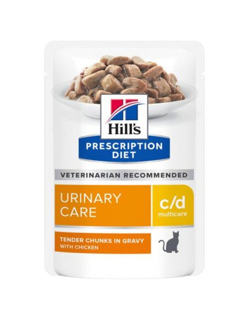 Hill's Prescription Diet C\/D Multicare Urinary Care Maaltijdzakjes - Kattenvoer - Kip 12x85 g