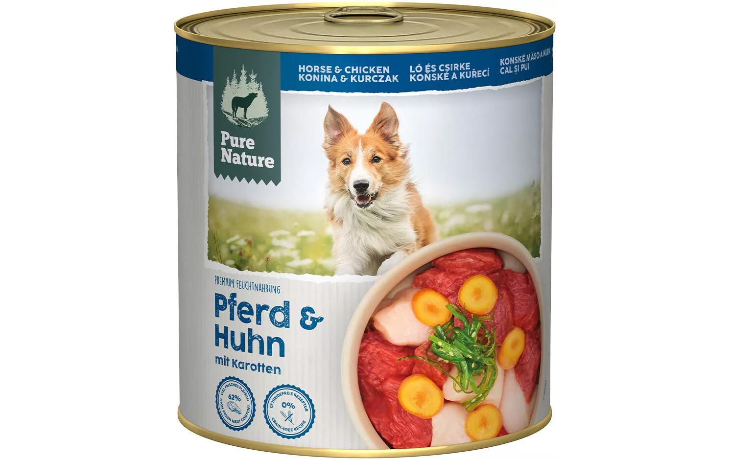 Nassfutter Pferd&Huhn, 800 gAlleinfuttermittel für ausgewachsene Hunde