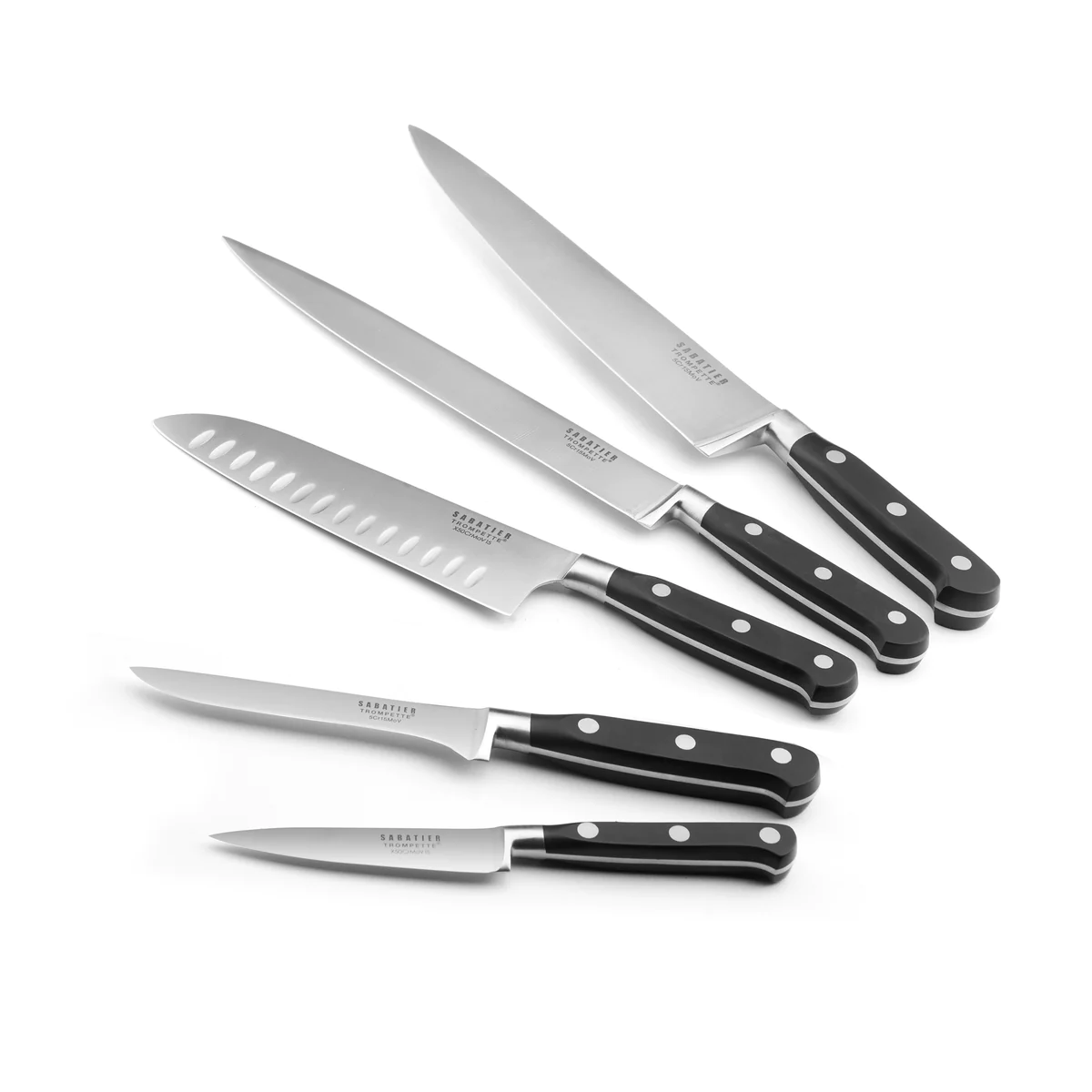 Origin - Bloc magnétique 5 couteaux de cuisine Sabatier Trompette