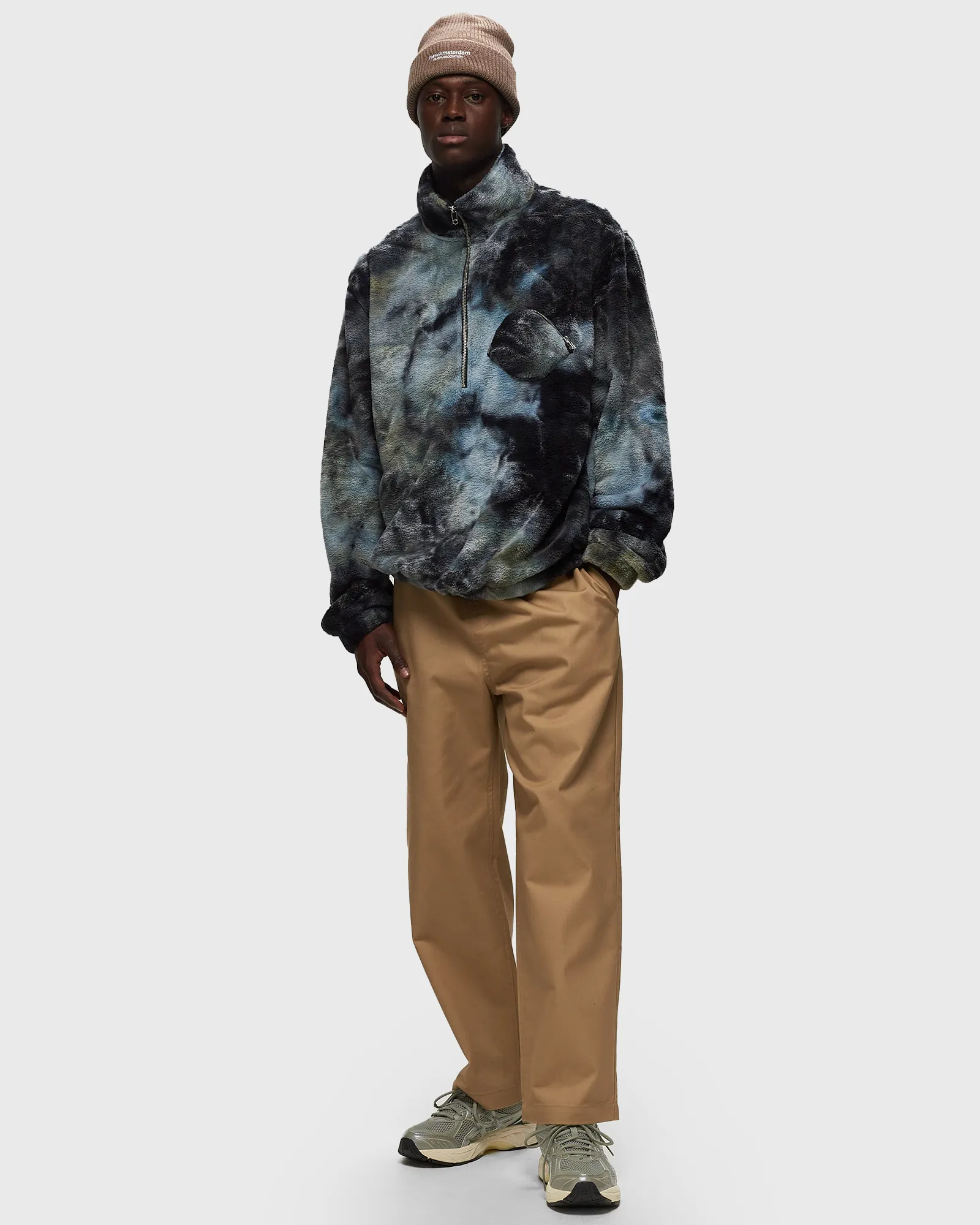 New Amsterdam HALF ZIP OYSTER TIE DYE