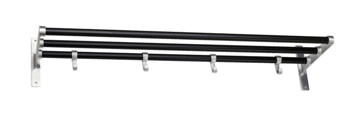 Habo Elegant hattehylde alu/sort 60 x 18,5 x 27 cm