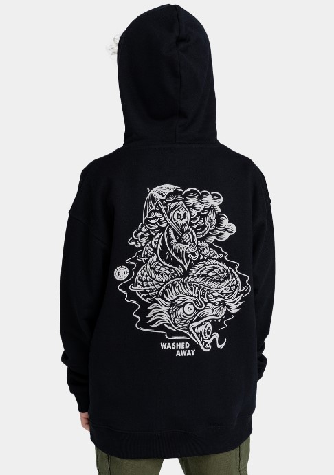 Element Angry Clouds Hood Youth Flint Black