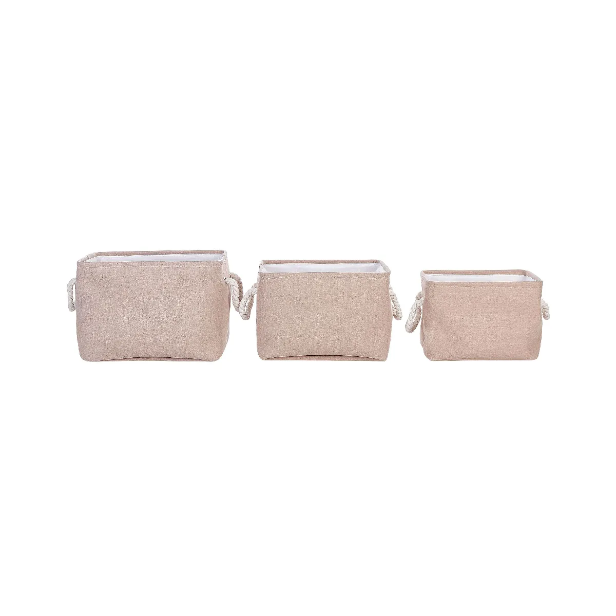 Beliani Paniers DARQAB en polyester beige