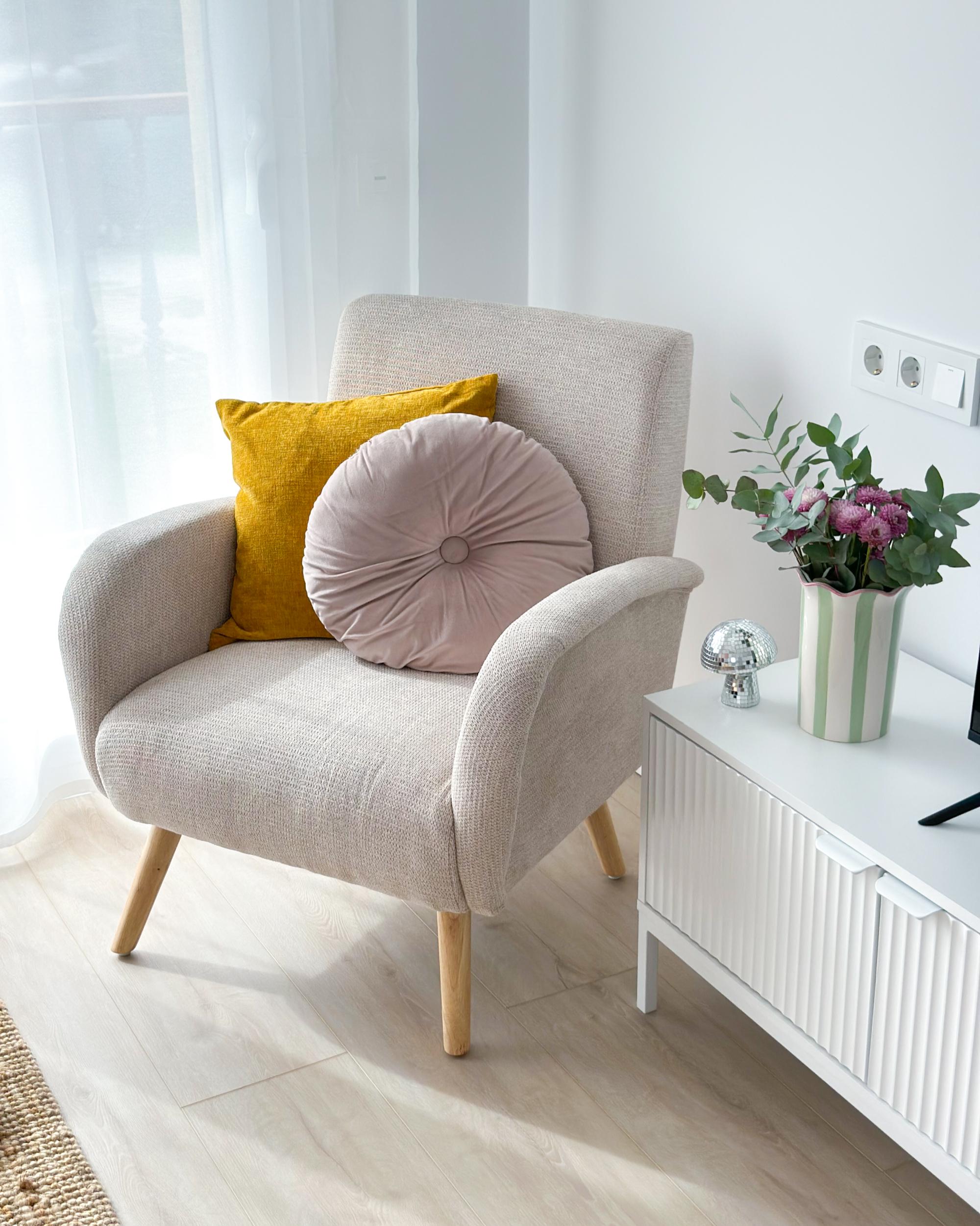 Fauteuil PLASSEN Stof Lichtbeige