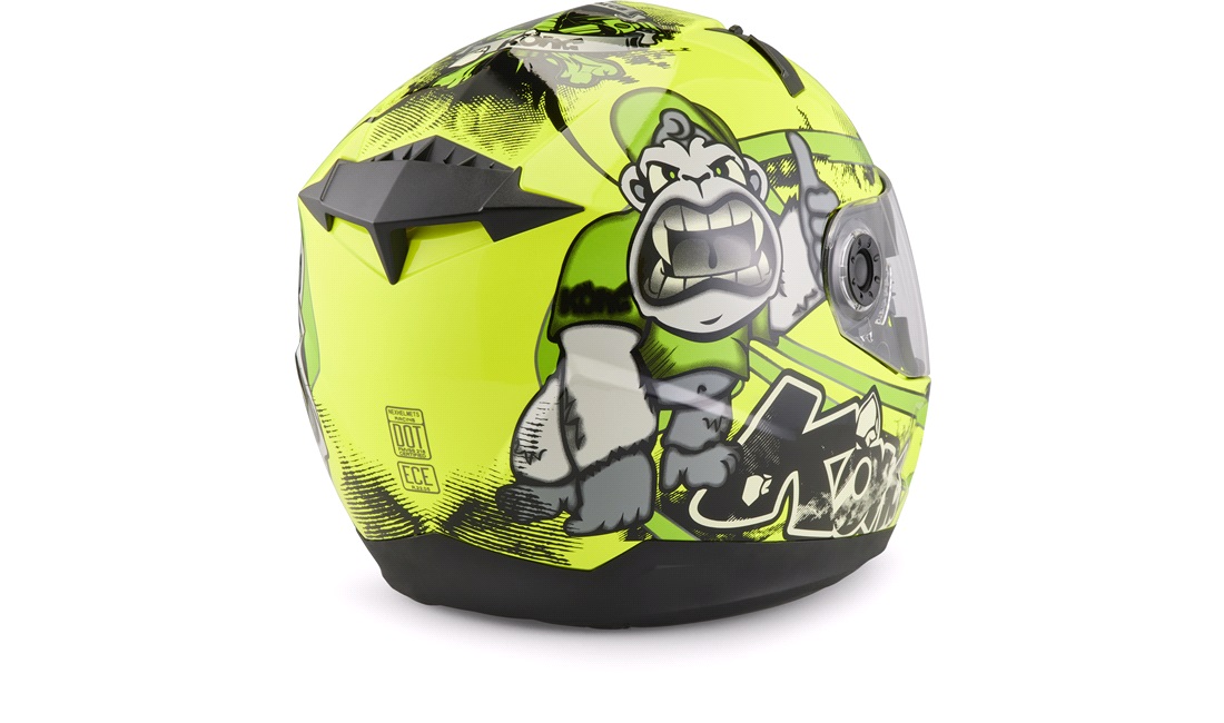 Børnehjelm NEX Racing Kids Kong gul/sort/grøn str. L (53-54cm)