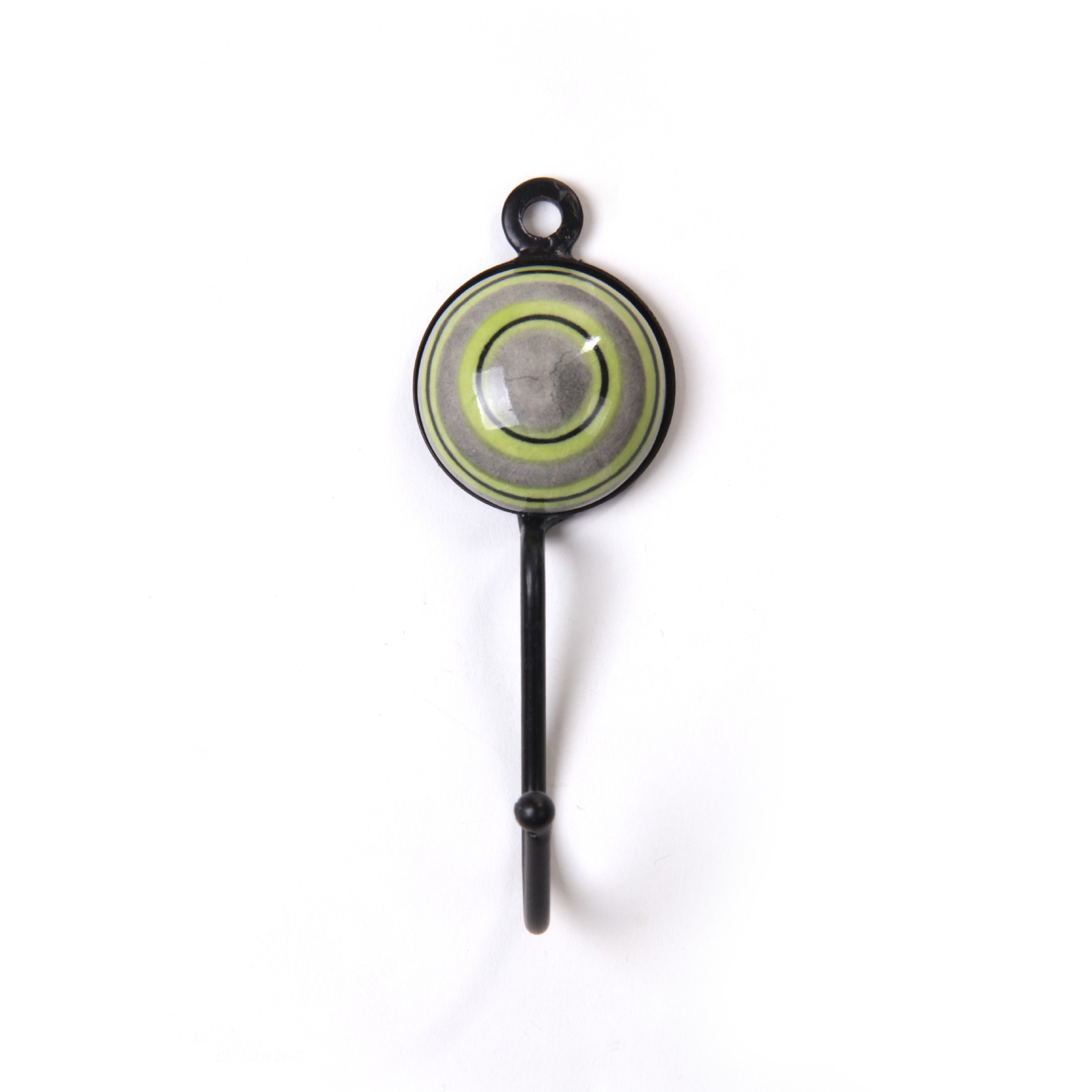 Wandhaken 1fach, grün/grau, L 4,5 cm, B 4,5 cm, H 15 cm von fischer's lagerhaus