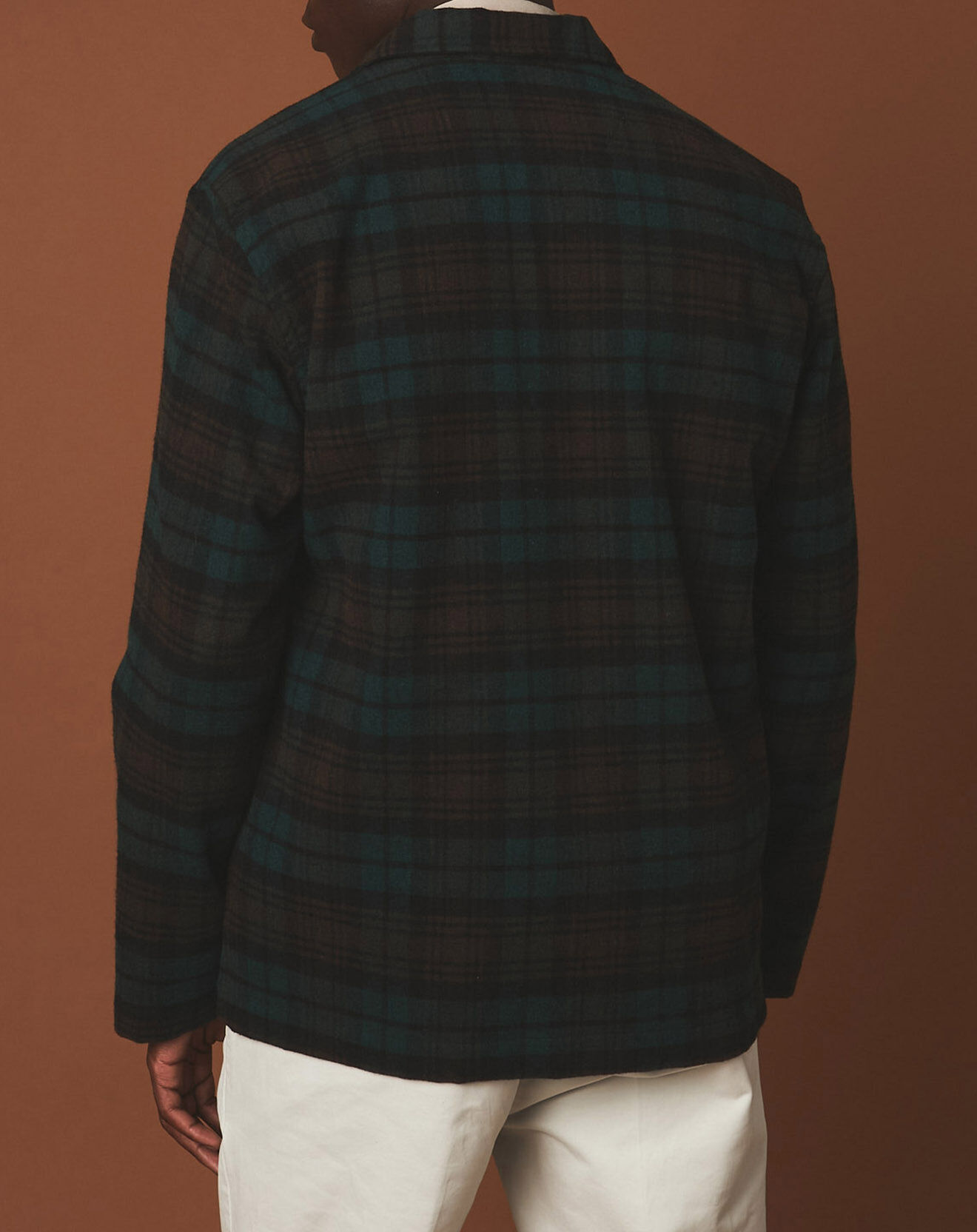 Hartford Veste surchemise en Laine mélangée Perry vert/marron/noir