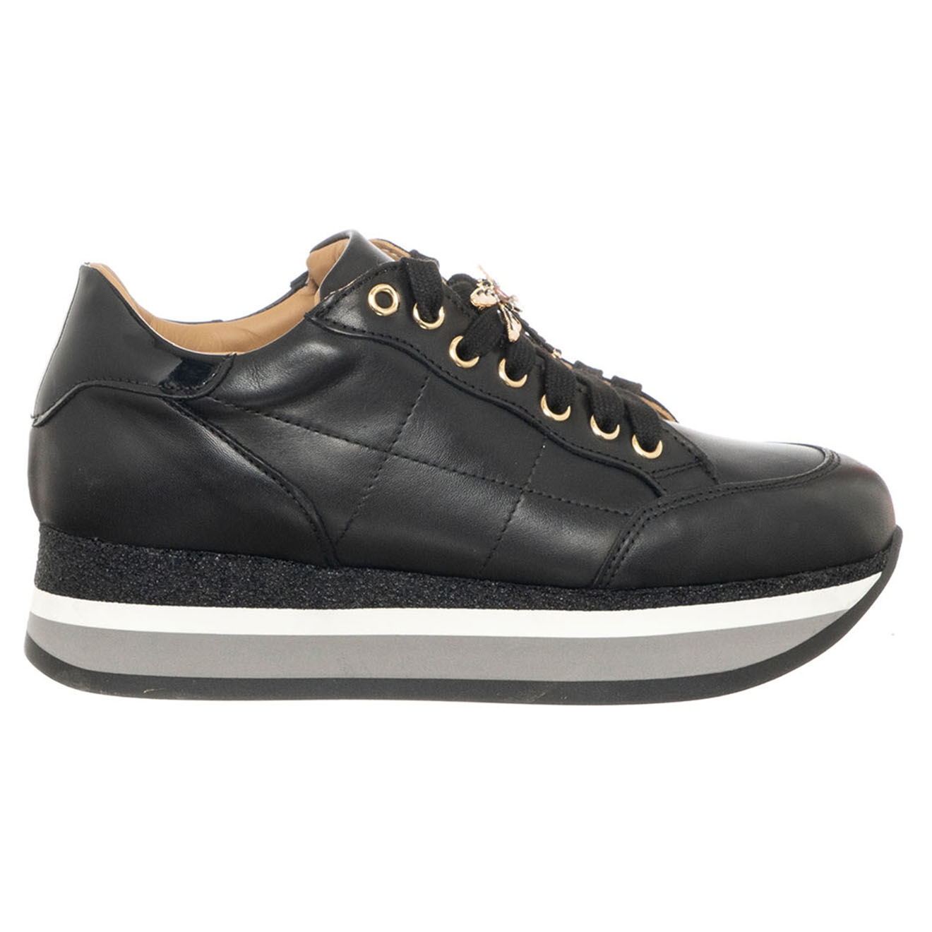 Loretta Pettinari Sneakers en Cuir Inbri noires