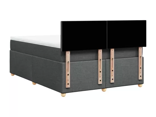 Sommier à lattes de lit avec matelas Gris foncé 140x190cm Tissu