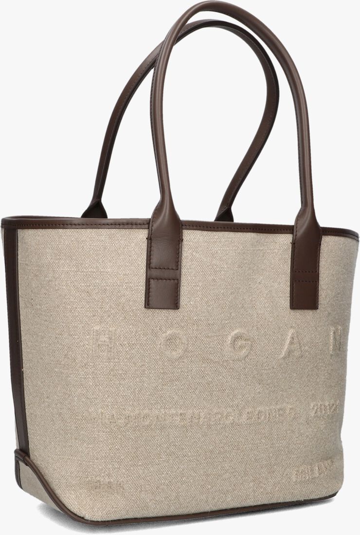 beige hogan shopper address shopping piccola tessuto