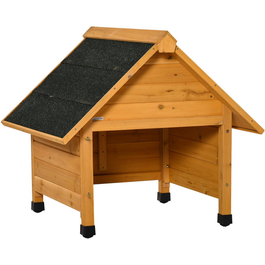 Outsunny Holzgarage für Mähroboter gelb