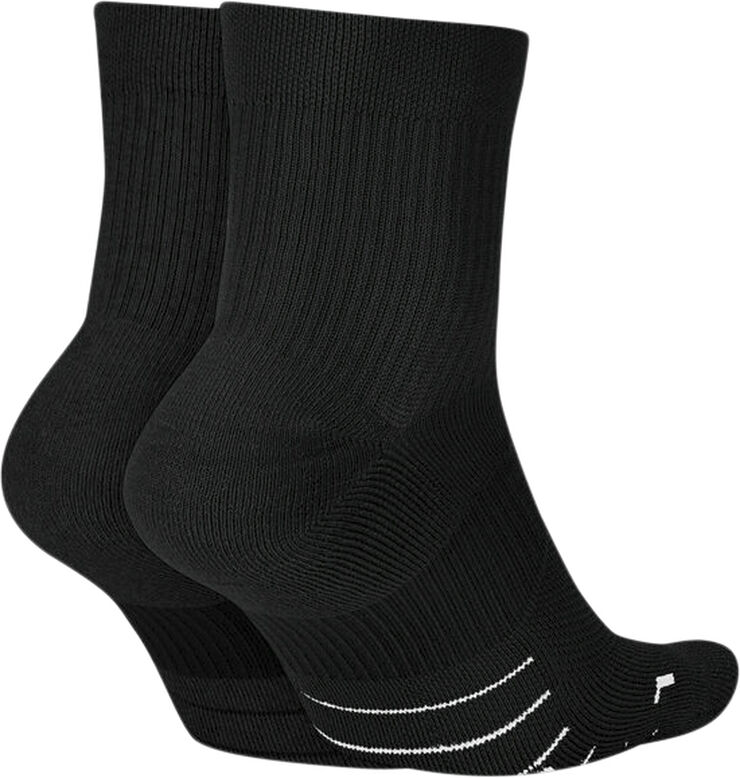 Nike Multiplier Running Ankelsokker, 2 par Sort