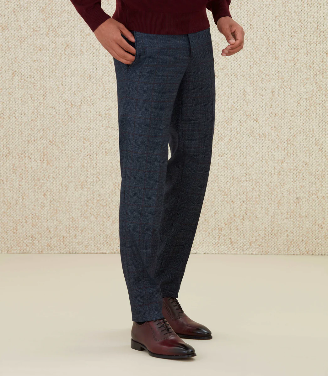 Pantalon Prince de Galles bleu 