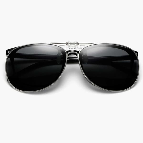 Flip Up Polarized Pilot Clip-On solbriller Metal Red