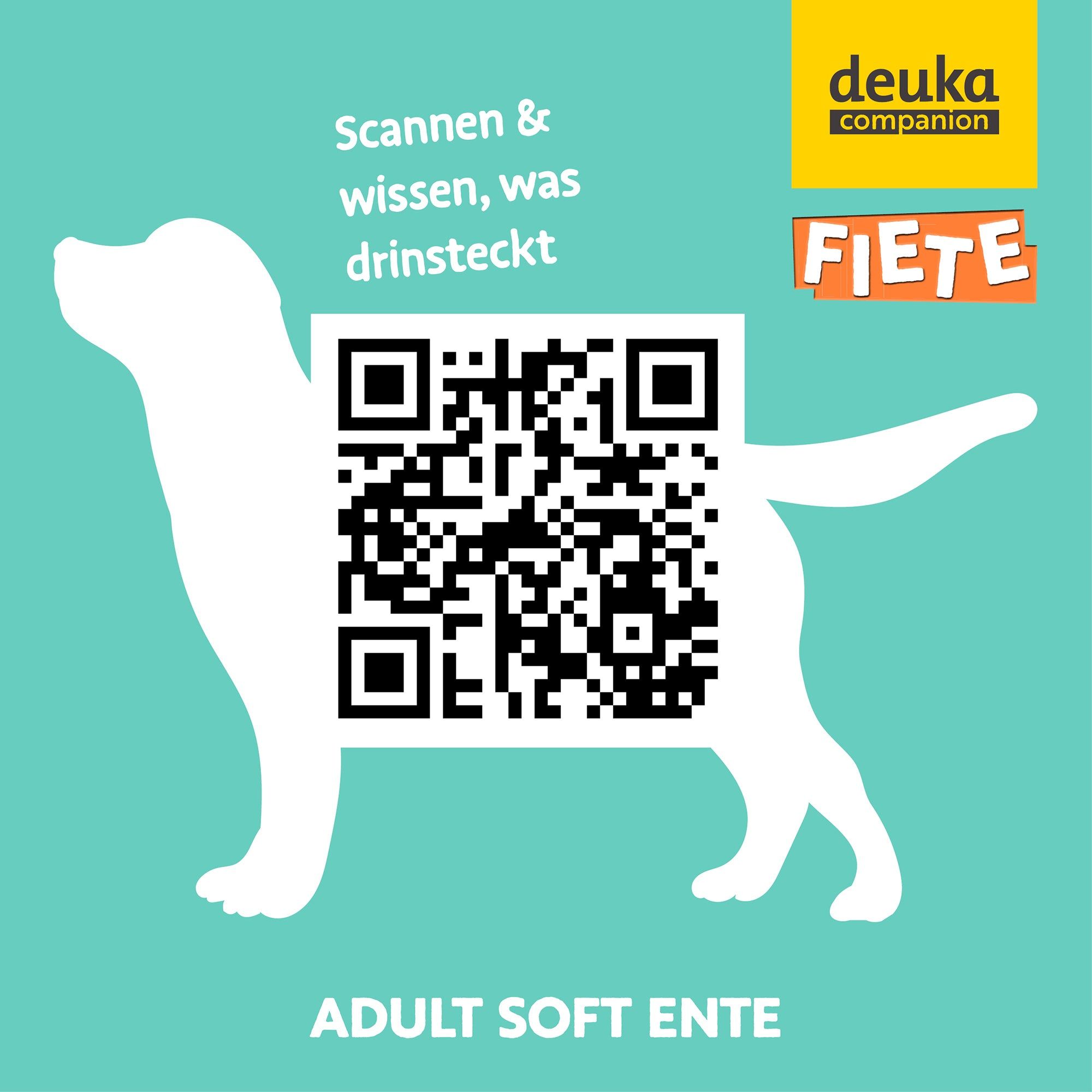 FIETE Adult Soft Ente - Softes Trockenfutter für Hunde