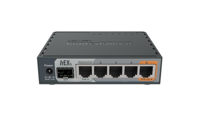 MikroTik Router hEX S RB760iGS 10/100/1000 Mbit/s, Ethernet LAN (RJ-45) porte 5, 1xUSB