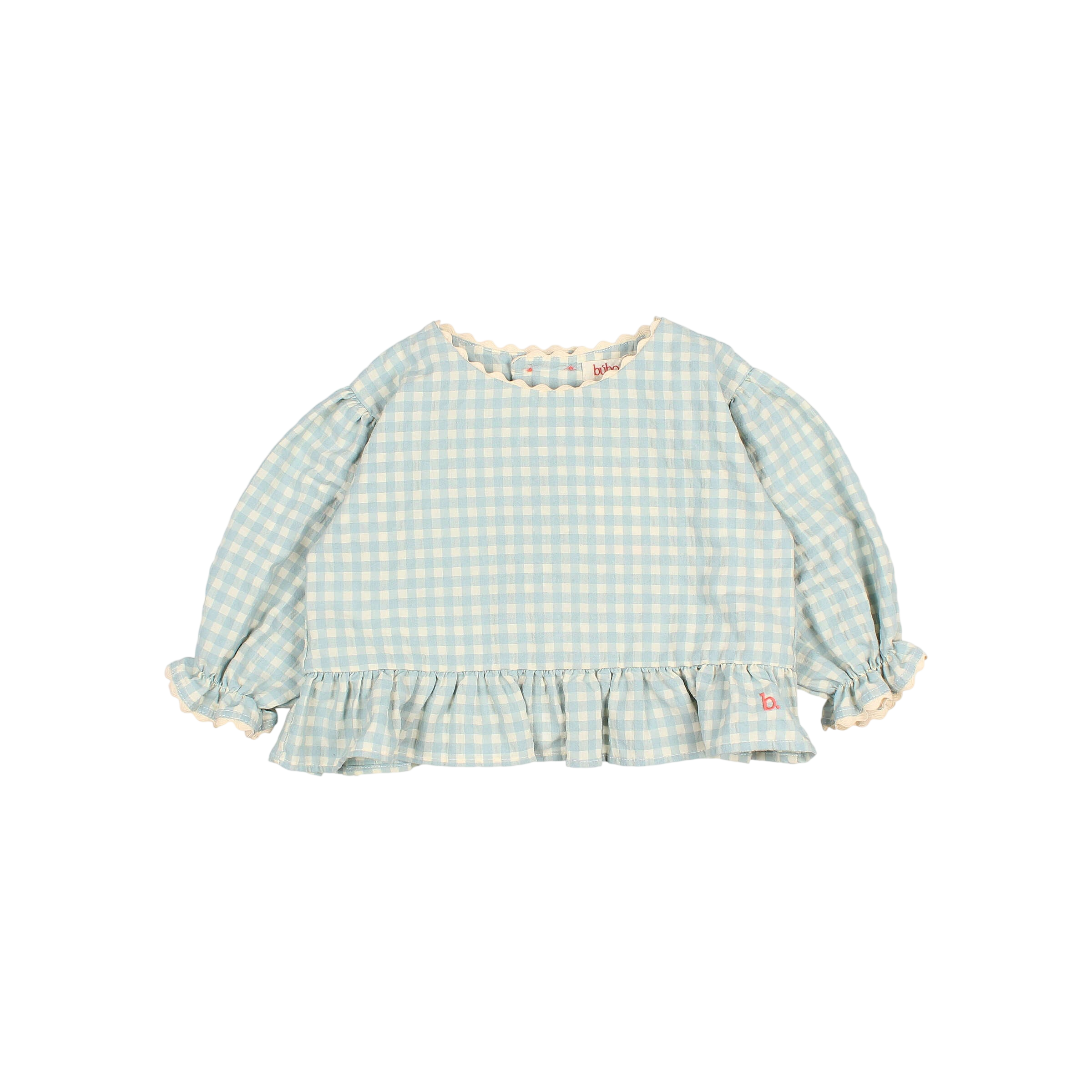 Bluse Gingham Aqua
