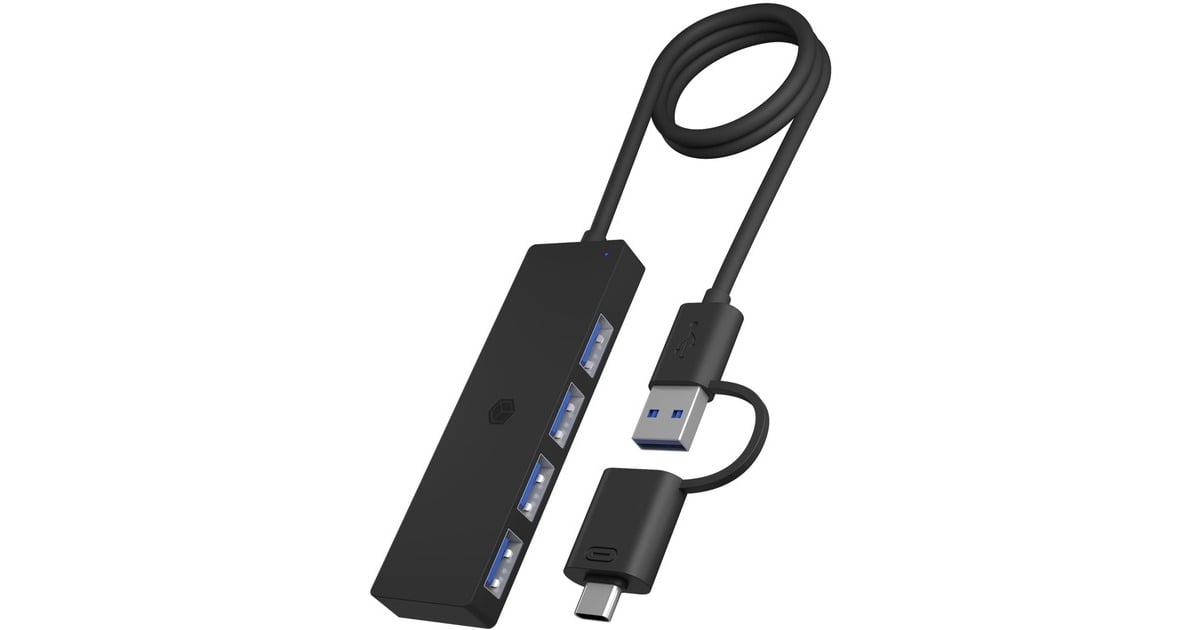 ICY BOXIB-HUB1424-C3 usb-hub  (Zwart, 4x USB-A 3.2 (5 Gbit/s))