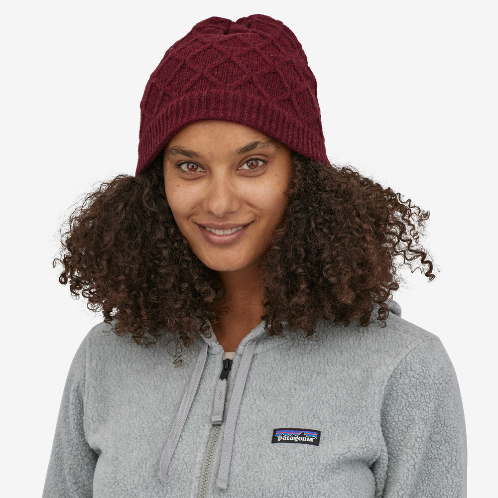 Damen-Strickmütze mit Wabenmuster