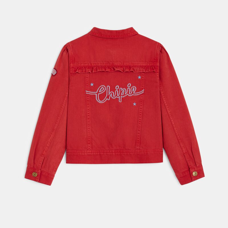 Veste en jean rouge Chipie fille