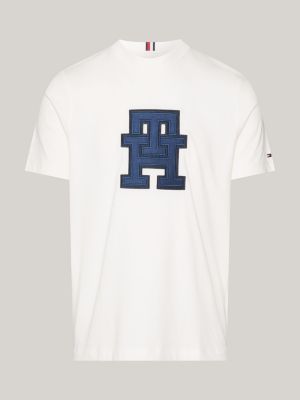 Camiseta com aplique de monograma TH