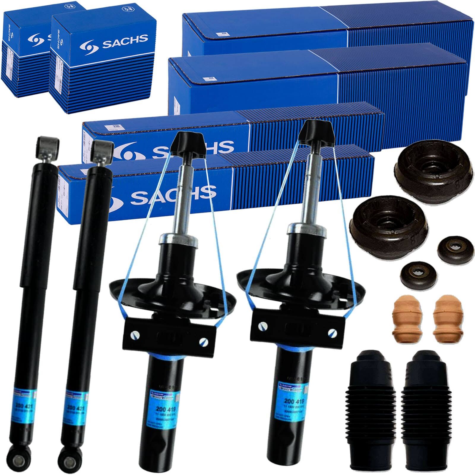 4x Sachs Stossdämpfer+domlager+protection Kit Vo+hi Für Sharan Alhambr