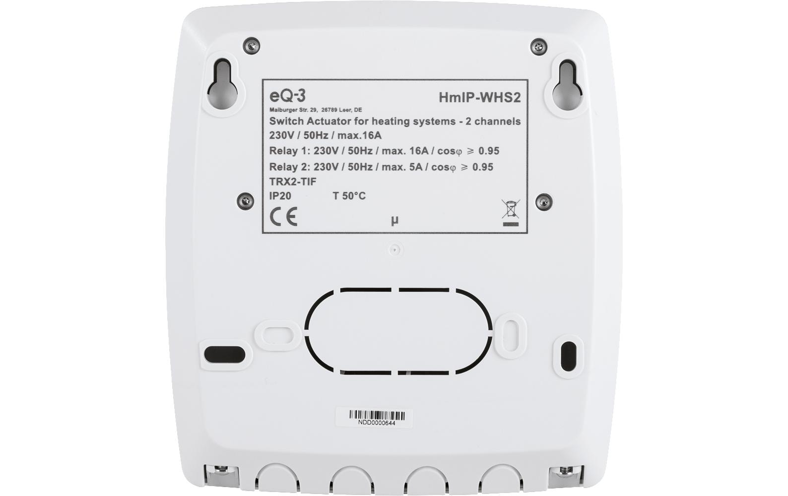 Smart Home Funk-Schaltaktor für Heizungsanlagen 2-fachUniversell einsetzbarer 2-fach 230 V Schaltaktor – HmIP-WHS2