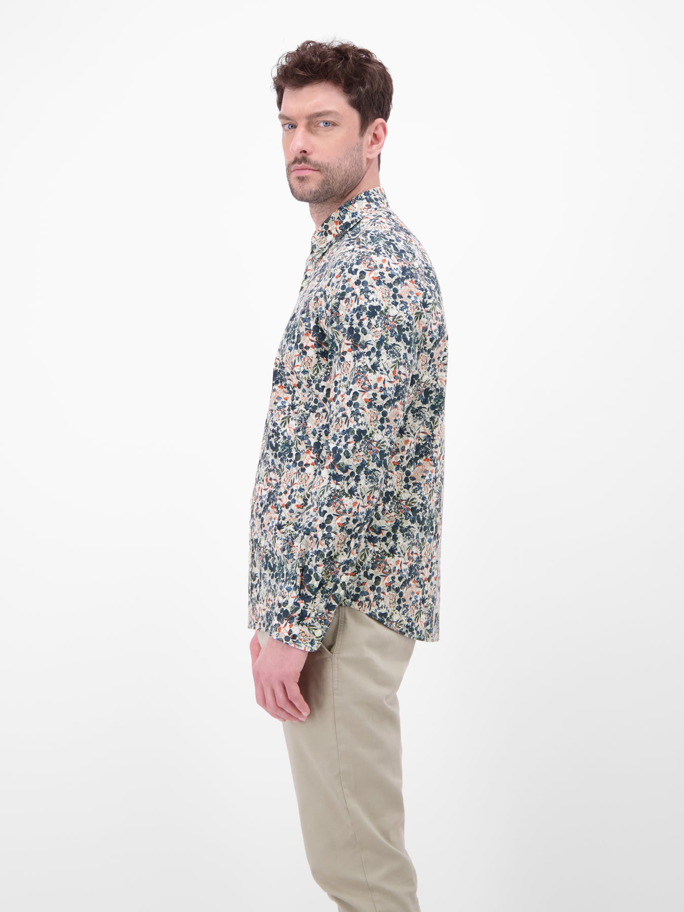 Langarmhemd mit floralem Alloverprint