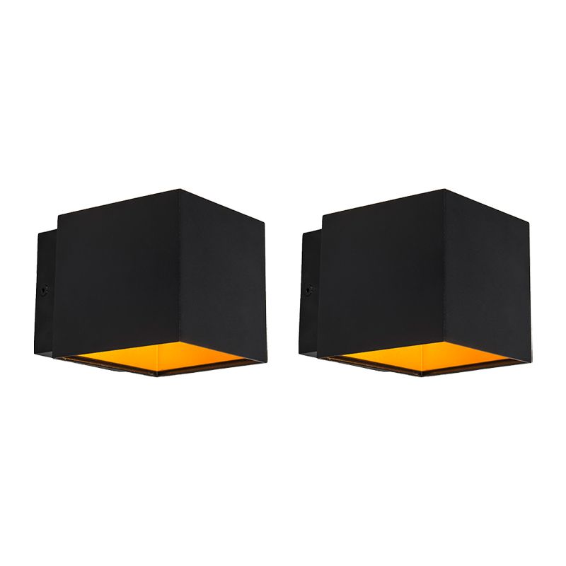 Set van 2 design wandlampen zwart/goud incl. LED - Caja