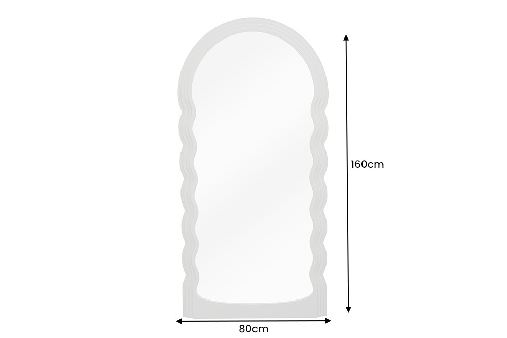 Design Wandspiegel WAVE 160cm greige