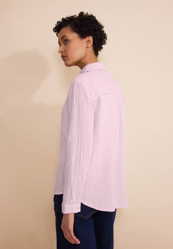 Musselin Hemdbluse - fresh rose