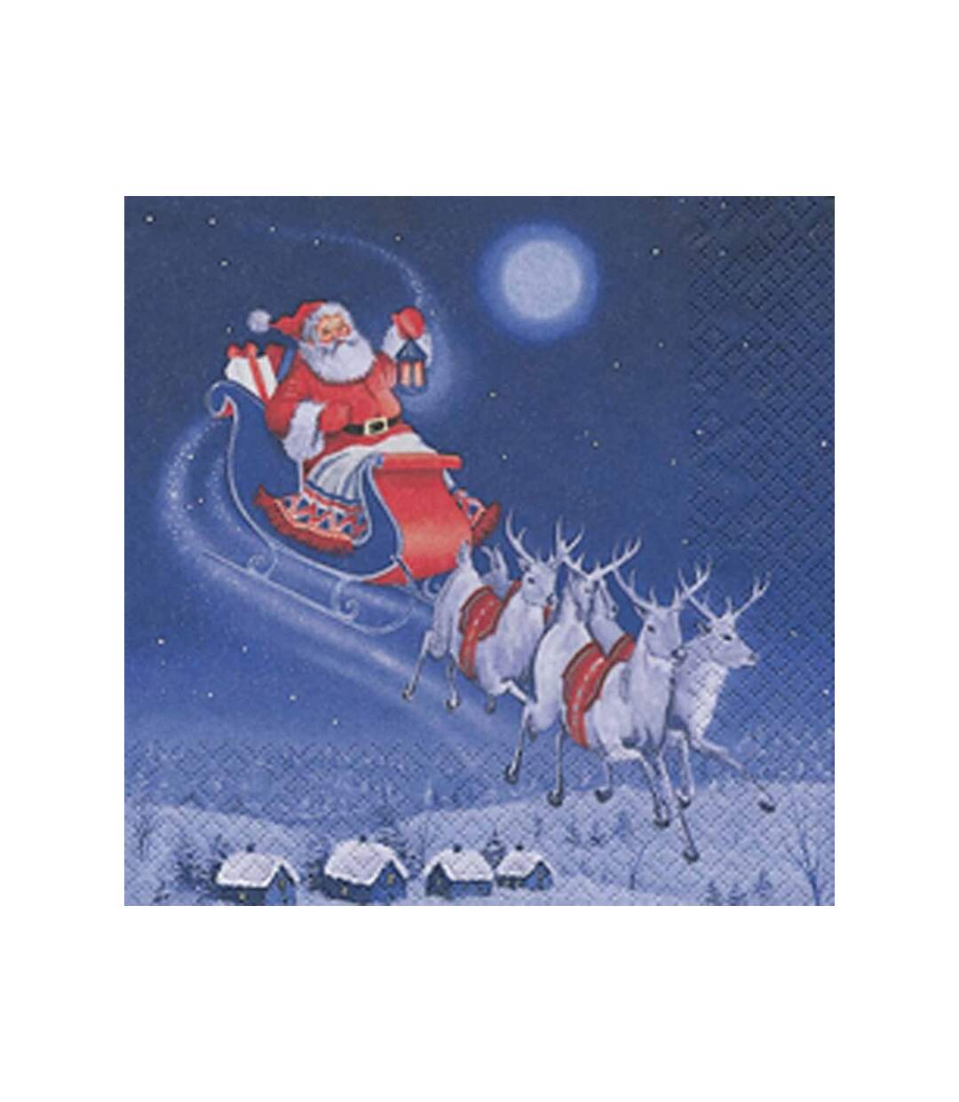 Paris Prix - Lot De 20 Serviettes En Papier traîneau Du Père Noël 33x33cm Bleu