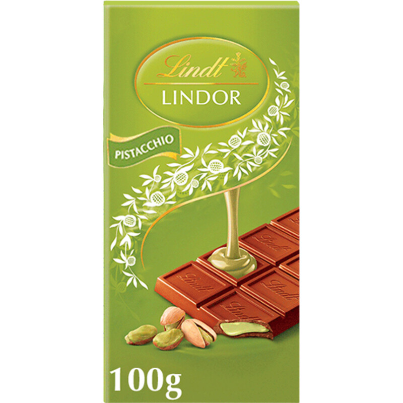 Lindt Lindor reep melkchocolade pistache