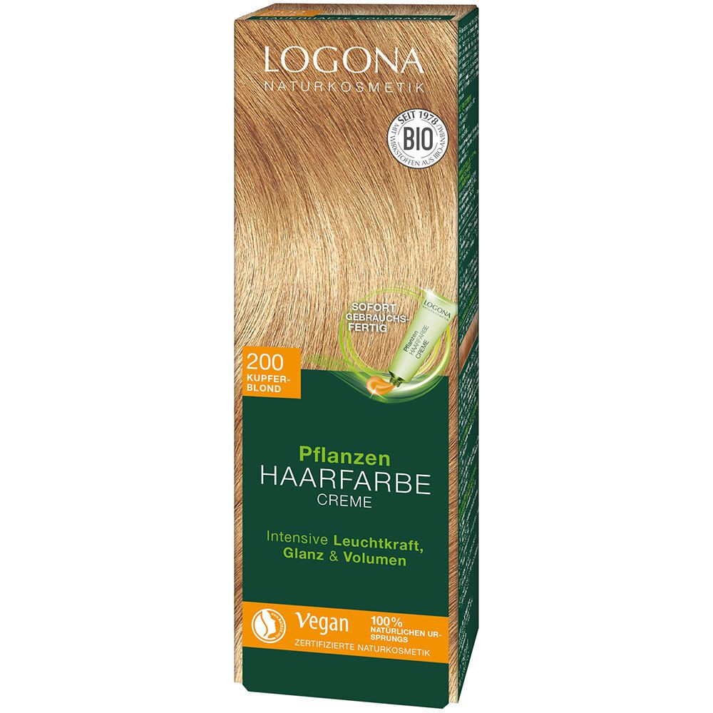 LOGONA Naturkosmetik Pflanzen-Haarfarbe Creme 200 Kupferblond