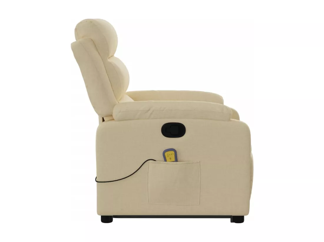 Fauteuil inclinable massant Crème Tissu
