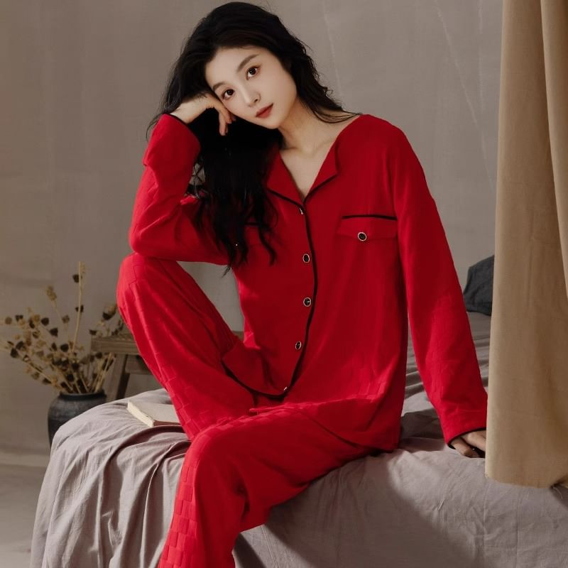 Dazzli - Pyjamaset: Shirt met geborduurd hart + Broek