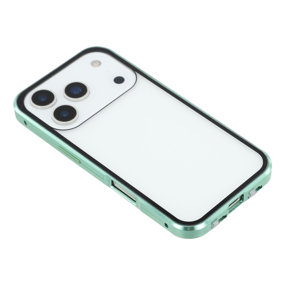 iPhone 17 Pro Max Magnetische Alu Schutzhülle mit Panzer Glas Backcover   Displayschutz (Magnet-Technologie) - Grün